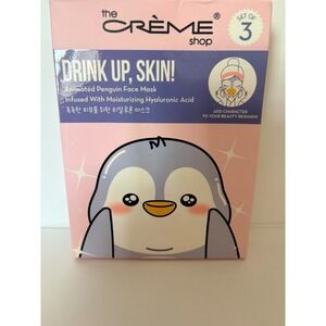 The Creme Shop Drink Up, Skin! Penguin Face Mask - Set of 3 with HA